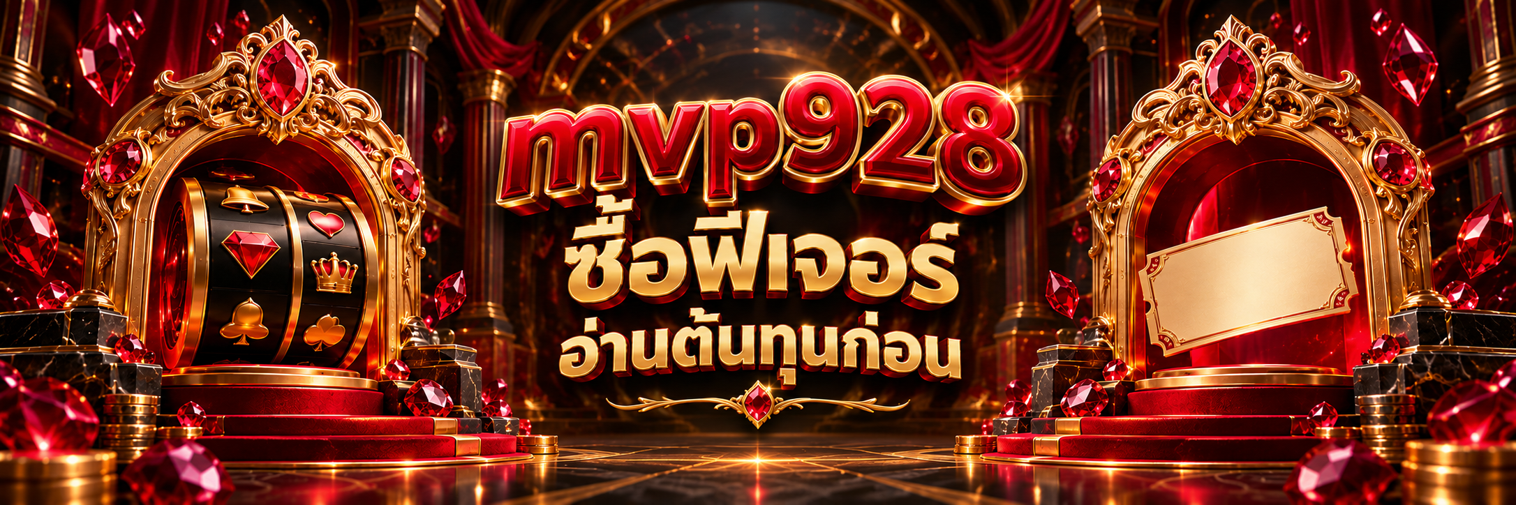 ซุ้มทับทิมสองช่องกับรางสัญลักษณ์และตั๋วฟีเจอร์ว่าง